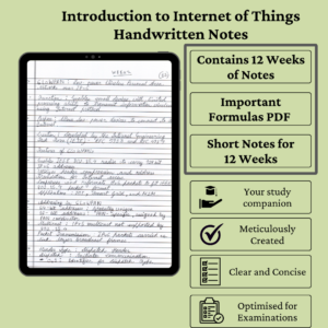 Introduction to Internet of Things Handwritten Notes + Assignments (4 Sets) Combo